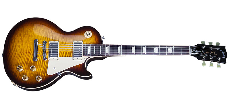 Фото GIBSON LP Traditional Premium Finish 2016 T Desert Burst (Brown Back) электрогитара, цвет - темно-коричневый