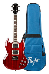 Электроукулеле тенор FLIGHT Pioneer Tenor CR, вишнёво-красный