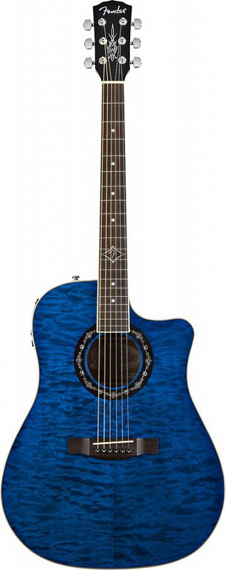 Электроакустическая гитара FENDER TBUCKET 300SCE TRANS BLUE в магазине Music-Hummer