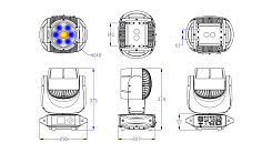 Поворотная всепогодная гибридная WASH «голова» SILVER STAR SS9662XLEM NEPTUNE 300 WBS