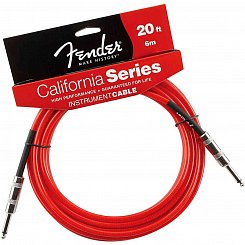 FENDER 20' CALIFORNIA INSTRUMENT CABLE CANDY APPLE RED инструментальный кабель 