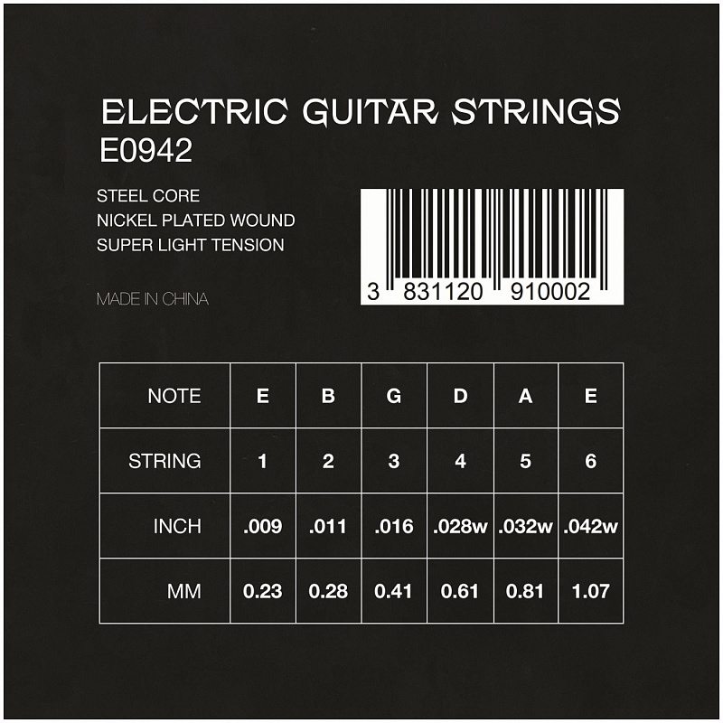 Струны для электрогитары VESTON E 0942 в магазине Music-Hummer