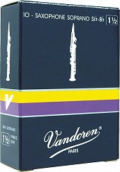 Vandoren SR2025  трости для сопрано-саксофона , традиционные (синяя пачка), №2.5, (упаковка 10 шт. )