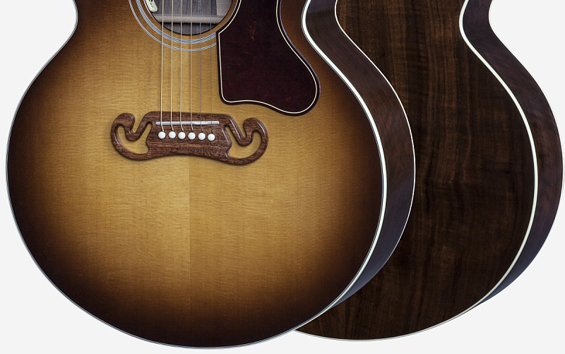 Фото GIBSON SJ-100 WALNUT Honeyburst акустическая гитара Super Jumbo со звукоснимателем и кейсом цвет санберст