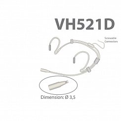 AV-Jefe VH 521D Bl SALE  минимикрофон с оголовьем круг. 20-20кГц, съемный кабель, черный