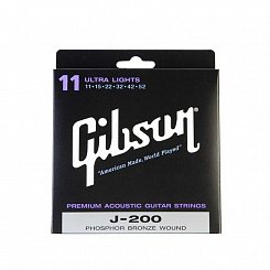 GIBSON SAG-J200UL J200 PHOS BRONZE ACOUS .011-.052 струны для акустической гитары 0.011-0.052, фосфорная бронза