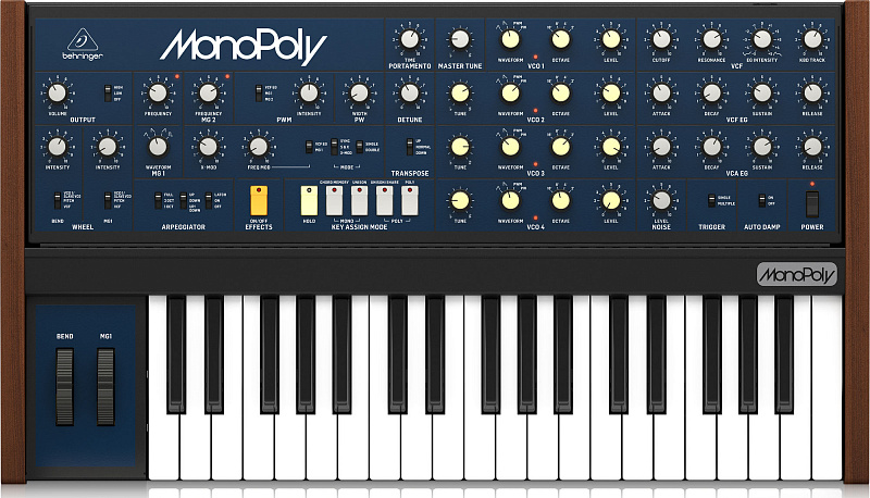 Аналоговый 4-х голосный полифонический синтезатор BEHRINGER MONOPOLY в магазине Music-Hummer