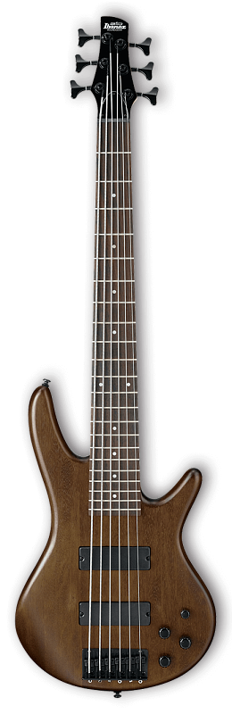 Фото IBANEZ GIO GSR206B-WNF WALNUT FLAT 6-струнная бас-гитара, цвет ореховый