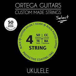 Комплект струн для укулеле сопрано Ortega UKSBK-SO Select