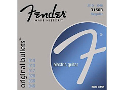 Струны для электрогитары FENDER STRINGS NEW ORIGINAL BULLET 3150R PURE NICKEL BULLET END 10-46