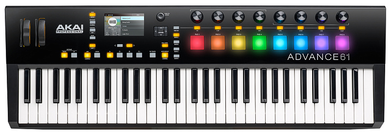 Фото AKAI PRO ADVANCE 61 MIDI-клавиатура, 61 клавиша с послекасанием, встроенный 4,3-дюймовый цветной экран
