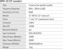 Leem SPA-12 Акустическая система активная, MP3, SD, USB, BT, 100Вт