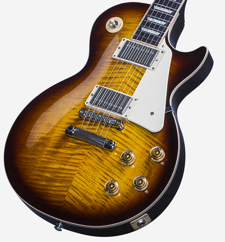 Фото GIBSON LP Traditional Premium Finish 2016 T Desert Burst (Brown Back) электрогитара, цвет - темно-коричневый
