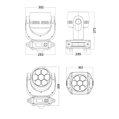 Поворотная BEAM/WASH голова SILVER STAR SS646XCE PLUTO2000XE MKII