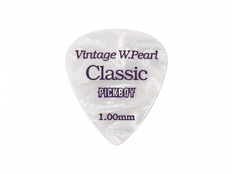 Медиаторы Pickboy GP-14/100 Celluloid Vintage Classic White Pearl в магазине Music-Hummer