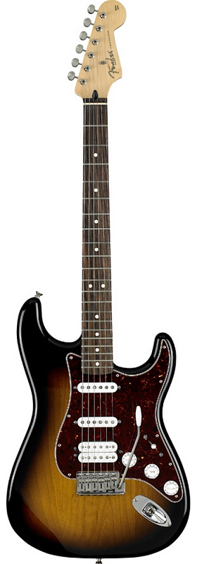 Фото Электрогитара FENDER DELUXE POWER STRAT HSS&FISHMAN PIEZO TWO COLOR SUNBURST