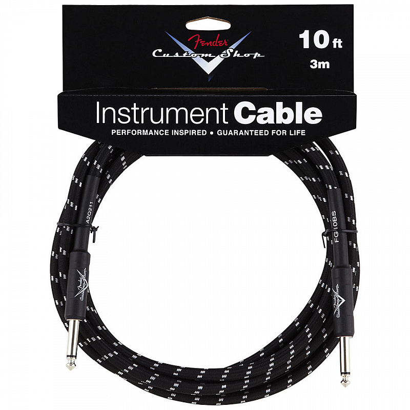FENDER CUSTOM SHOP 10' INSTRUMENT CABLE BLACK TWEED инстументальный кабель в магазине Music-Hummer