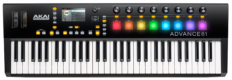 AKAI PRO ADVANCE 61 MIDI-клавиатура, 61 клавиша с послекасанием, встроенный 4,3-дюймовый цветной экран в магазине Music-Hummer