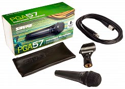 SHURE PGA57-XLR кардиоидный инструментальный микрофон c выключателем, с кабелем XLR -XLR
