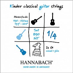 Комплект струн для классической гитары Hannabach 890MT14 Kinder Guitar Size