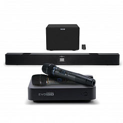 Комплект для караоке Evolution EVOBOX PLUS с микрофонами и саундбаром Black