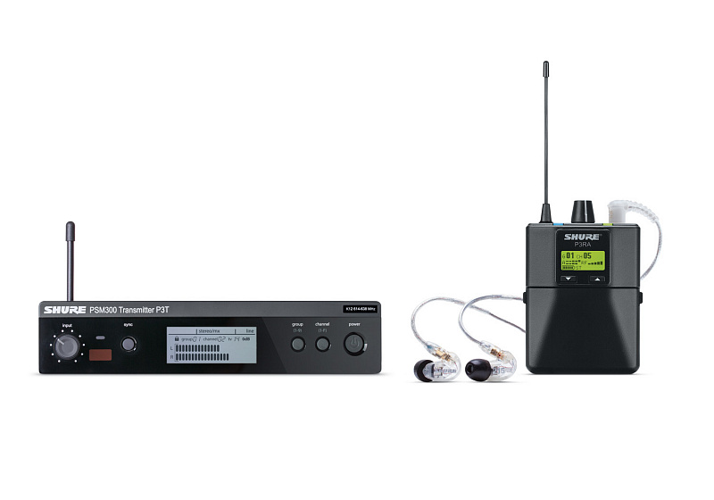 SHURE P3TERA215CL K12 614 - 638 MHz беспроводная система персонального мониторинга PSM300 с наушниками SE215 в магазине Music-Hummer