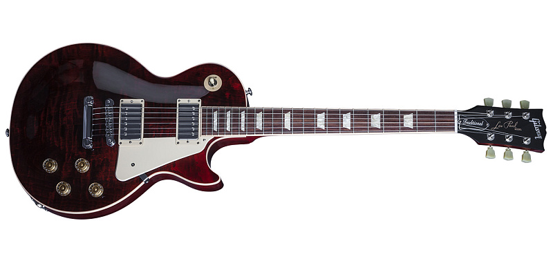 Фото GIBSON LP Traditional Premium Finish 2016 T Wine Red электрогитара, цвет - вишневый, Премиум отделка, фурнитура - хром