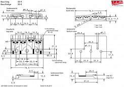 Бридж Schaller 12130200 (467) 3D-4 CH для 4-х струнной бас-гитары
