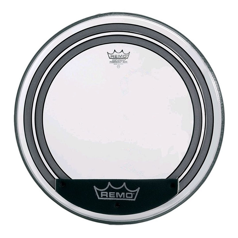 Фото Remo PW-1322-00  22" Powersonic clear пластик для бас бараб. прозрачный, двойной, с двумя демп. кольцами
