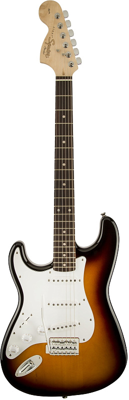 Фото FENDER SQUIER AFFINITY STRATOCASTER RW BROWN SUNBURST электрогитара