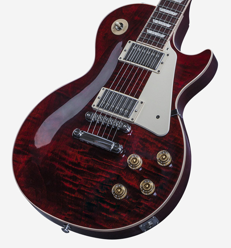 Фото GIBSON LP Traditional Premium Finish 2016 T Wine Red электрогитара, цвет - вишневый, Премиум отделка, фурнитура - хром