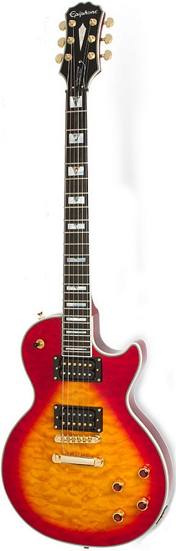Фото EPIPHONE PROPHECY LES PAUL CUSTOM PLUS GX HERITAGE CHERRY SUNBURST электрогитара с кейсом