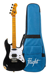 Электроукулеле тенор FLIGHT Pathfinder Tenor BK Relic, чёрный