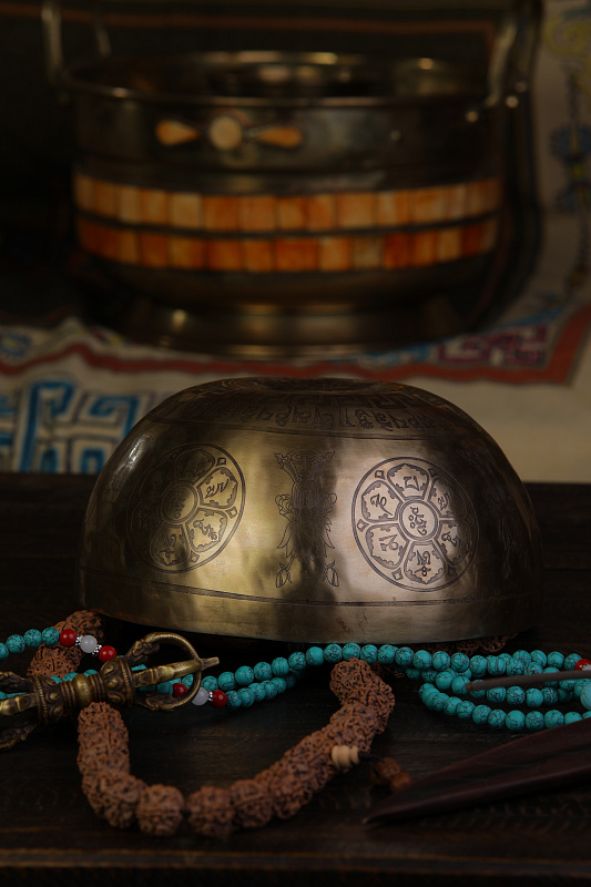 Фото Кованная поющая чаша Lingom Full Carving SBLN-FC