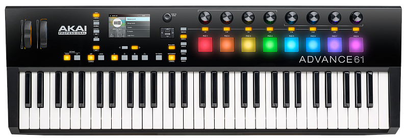 Фото AKAI PRO ADVANCE 61 MIDI-клавиатура, 61 клавиша с послекасанием, встроенный 4,3-дюймовый цветной экран
