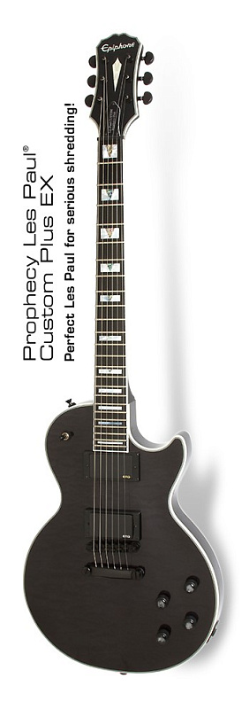 Фото Электрогитара EPIPHONE PROPHECY LES PAUL CUSTOM PLUS EX MIDNIGHT EBONY