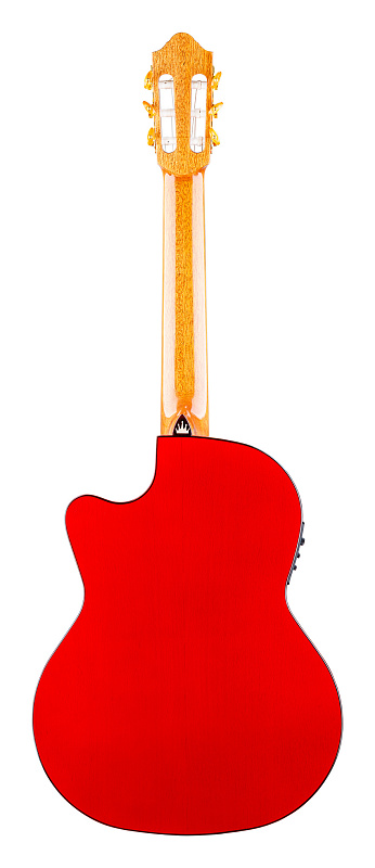 Фото Классическая гитара со звукоснимателем Kremona Gipsy-King-CW/GK-w/case Signature Series, красный