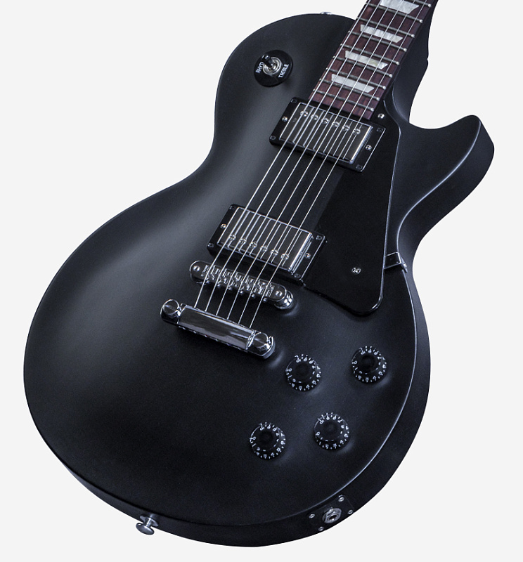 Фото GIBSON LP Studio Faded 2016 T Satin Ebony электрогитара, цвет - черный (матовый), фурнитура - хром