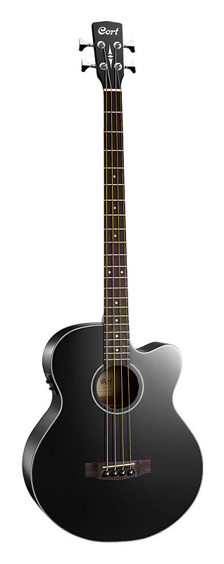 Фото Электроакустическая бас-гитара Cort Acoustic Bass Series AB850F-BK-BAG, чёрная