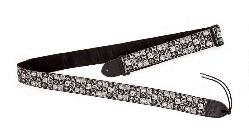 Фото FENDER 2' FESTIVAL HOOTENANNY STRAP GREY/BLACK ремень для гитары, рисунок серо-черный