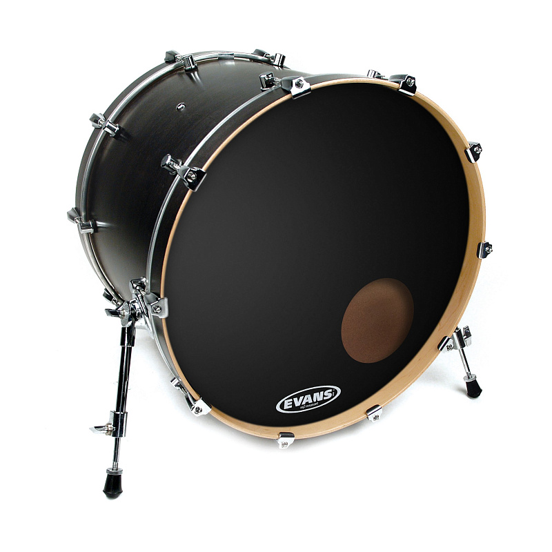 Фото Evans BD20RB(O) EQ3 Resonant Black 20 Передний пластик для бас барабана с отверстием