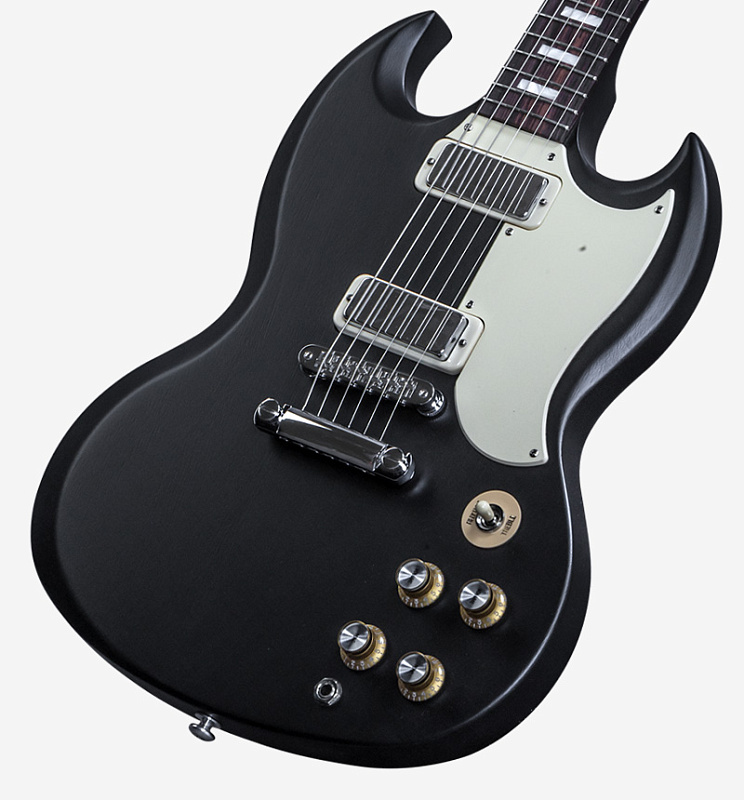 Фото GIBSON SG Special 2016 T Satin Ebony электрогитара, цвет - черный (матовый), фурнитура - хром
