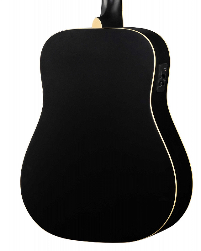 Электро-акустическая гитара, черная, с чехлом Parkwood W81E-BKS в магазине Music-Hummer