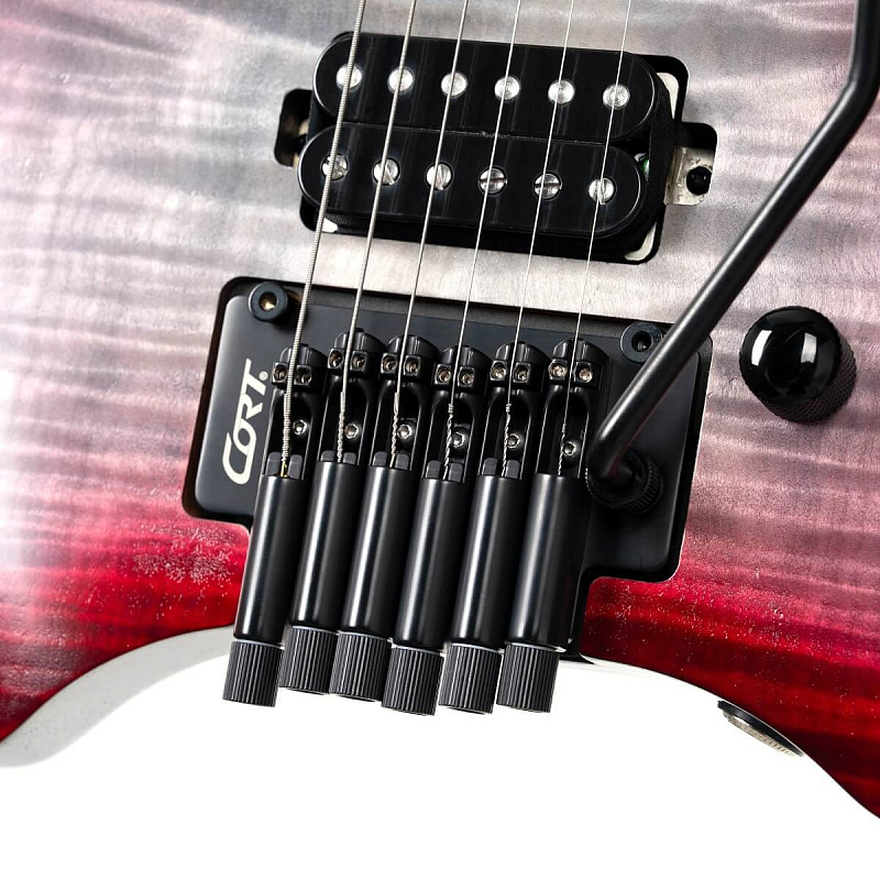 Фото Электрогитара безголовая Cort Space-G6TR-SGLV-WBAG Space series, красная
