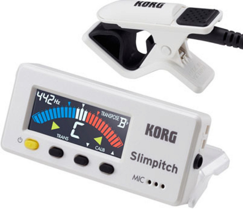 KORG SLM-1CM-PW SLIMPITCH тюнер хроматический с контактной клипсой (белый) в магазине Music-Hummer