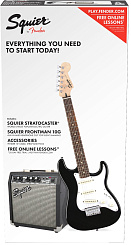 Squier Stratocaster® Pack, Laurel Fingerboard, Black, Gig Bag, 10G - 230V EU