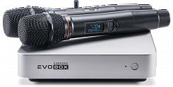 Комплект для караоке Evolution EVOBOX PLUS с микрофонами и саундбаром Silver/Pearl