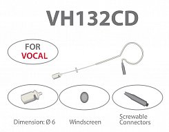 AV-Jefe VH 132CD Bl SALE  минимикрофон конденсаторный кардиоид. 50-18кГц, съемный кабель, черный