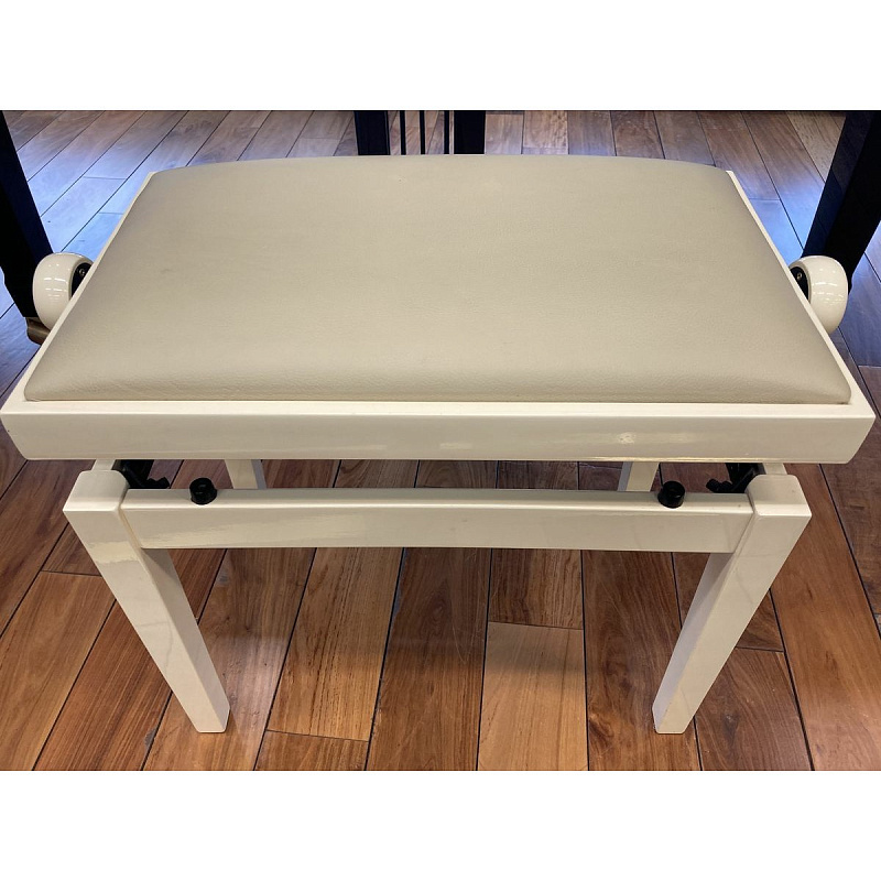 Фото Банкетка Hidrau BG27 White Gloss (TC6) (Уценка), полир белая, беж вел, трещина на ручке