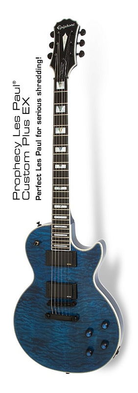 Фото Электрогитара EPIPHONE PROPHECY LES PAUL CUSTOM PLUS EX MIDNIGHT SAPPHIRE